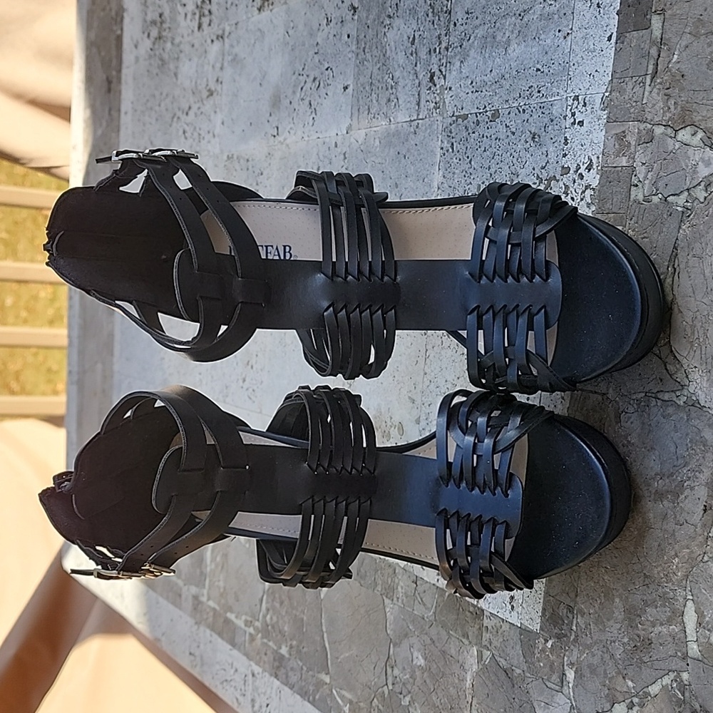 JustFab black heel sandals 8.5